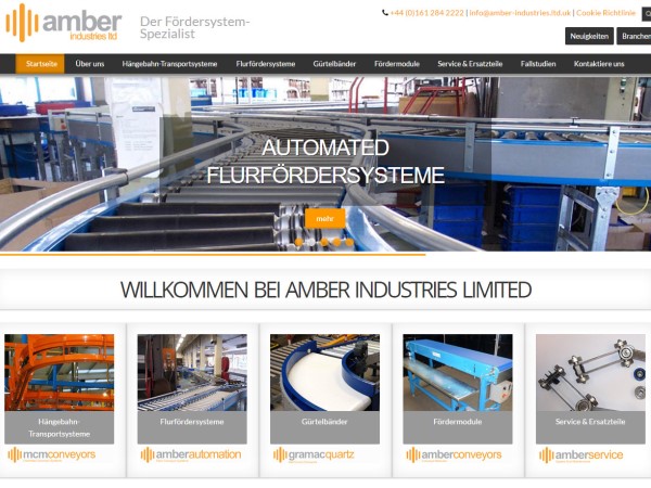 NUEVA WEBSITE DE AMBER INDUSTRIES EN ALEMAN