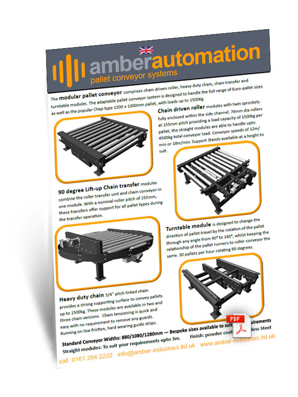 Pallet heavy duty chain conveyors