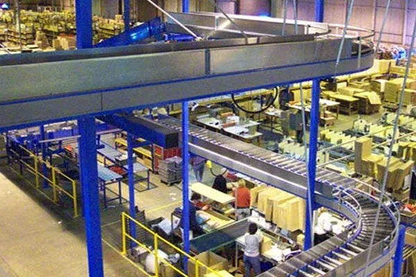 Transportador de eje de transmisión de alto nivel de Amber Automation Amber Automation High Level Lineshaft Conveyor